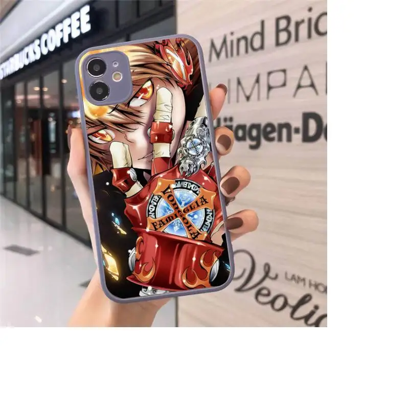 

Anime fire Sawada Tsunayoshi Phone Case Matte Transparent for iPhone 7 8 11 12 s mini pro X XS XR MAX Plus cover funda