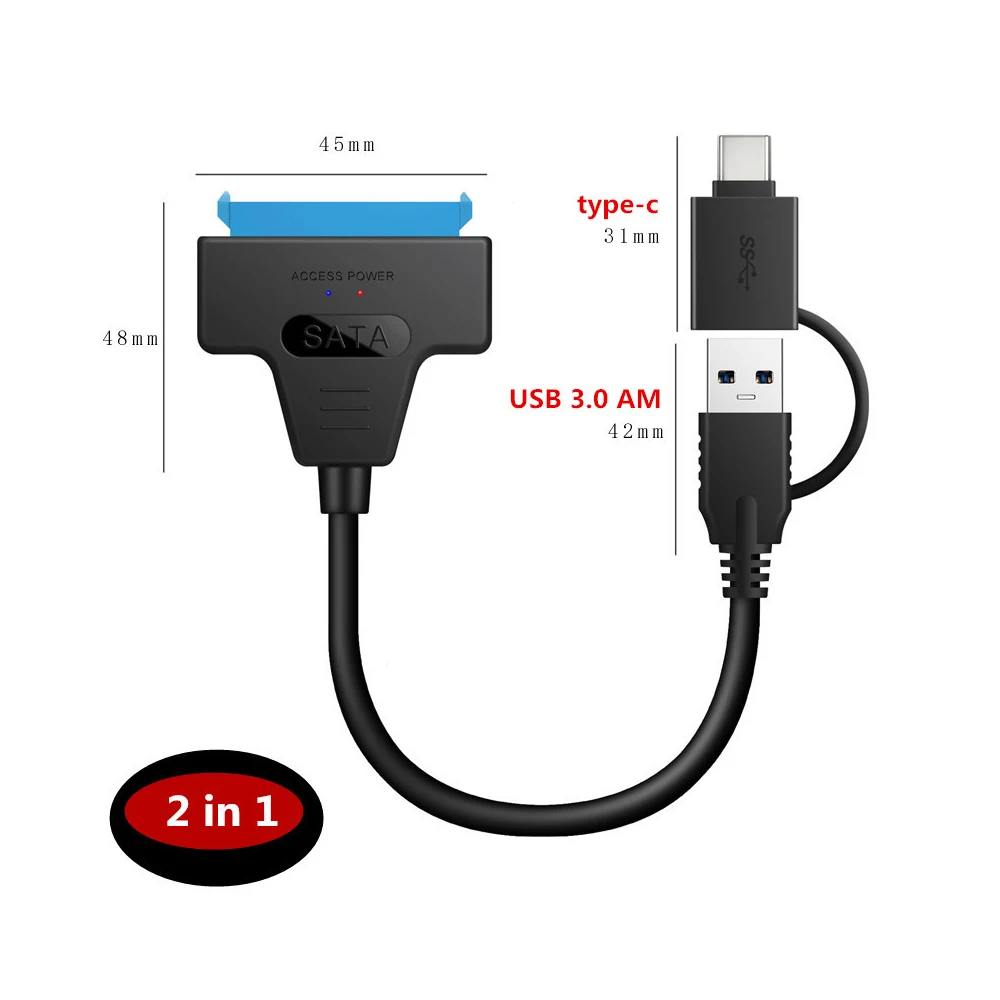 USB 3 0 Тип C SATA кабель разъем Sata адаптер 2 в 1 для 5 дюйма SSD HDD жесткий диск