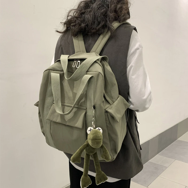 

Nylon Backpack Women Fashion Hip-hop School Bag Ins Tide Japanese Canvas Simple Female Shoulder Bag Fashion Brand Large Capacity