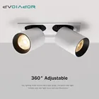 Потолочный светильник с двойной головкой, светодиодный прожектор, встроенный потолочный светильник 24 Вт, 20 Вт, 14 Вт, для гостиной, простой, скандинавский, регулируемый и вращающийся светильник CREE COB