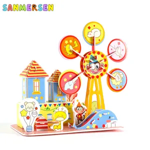 DIY кукольный домик 3D головоломка привлекательный мультяшный замок сад строительство дом мебель интересные развивающие игрушки для детей