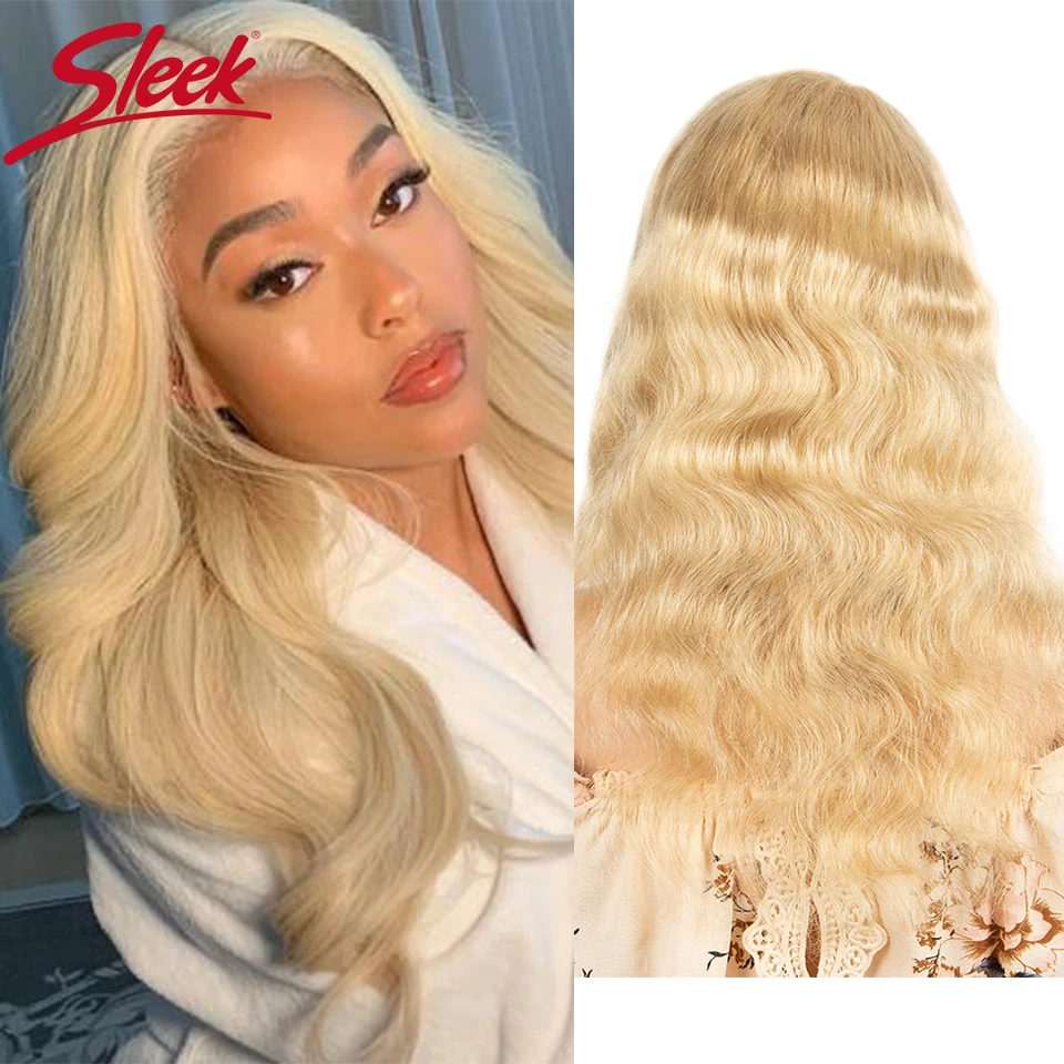Sleek 613 Blonde Lace Wig For Women Colored Remy Brazilian Human Hair Wigs Body Wave Lace Bob Wig Straight T Part Lace Wigs