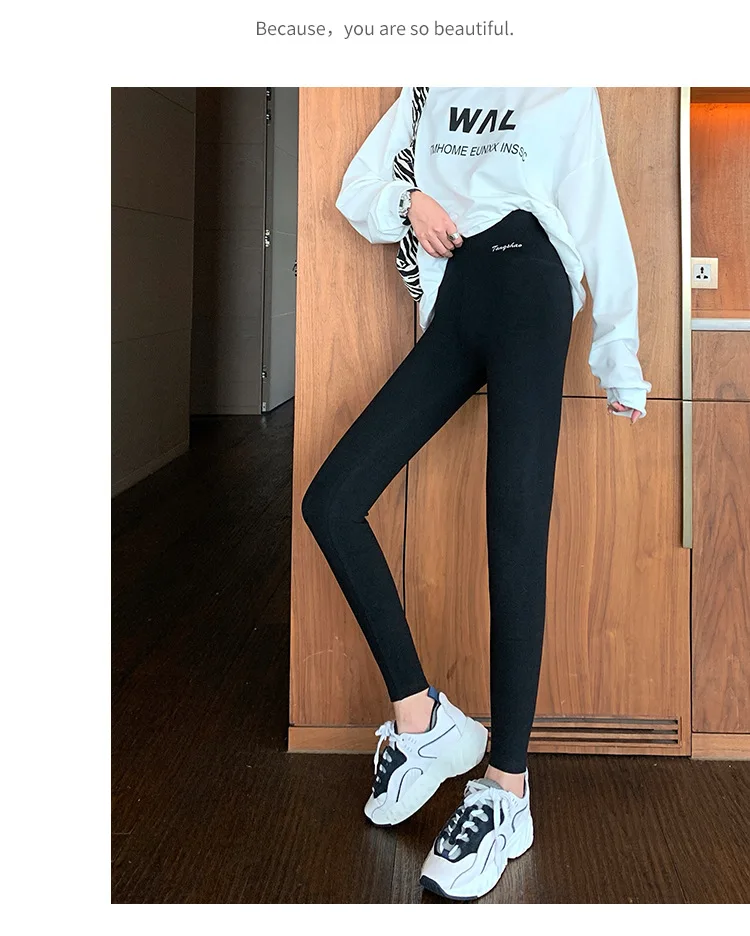 

AL2007-DC Women Leiggings high waist winter and Fall warm cotton Super high elasticity female pants 300g for 40-90kg