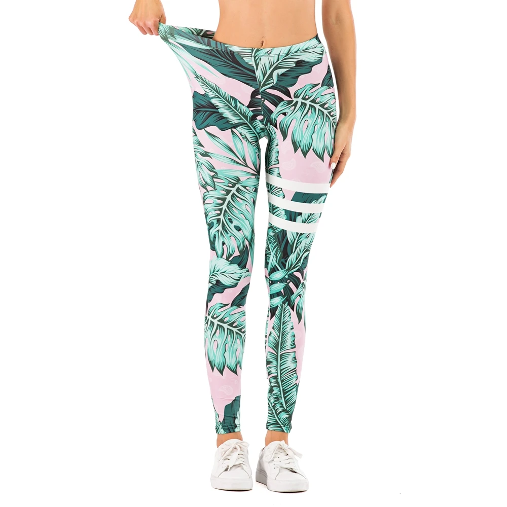 

Sexy Women Legging leaf Printing Fitness leggins Fashion Slim legins High Waist Leggings Woman Pants