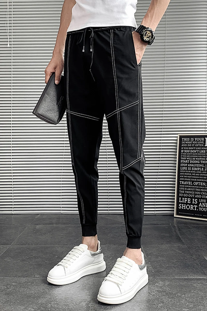 

Summer Thin Quick Dry Harem Pants Men Fashion 2020 Slim Fit Mens Casual Pants Streetwear Hip Hop Men Joggers Ankle Length 36-27