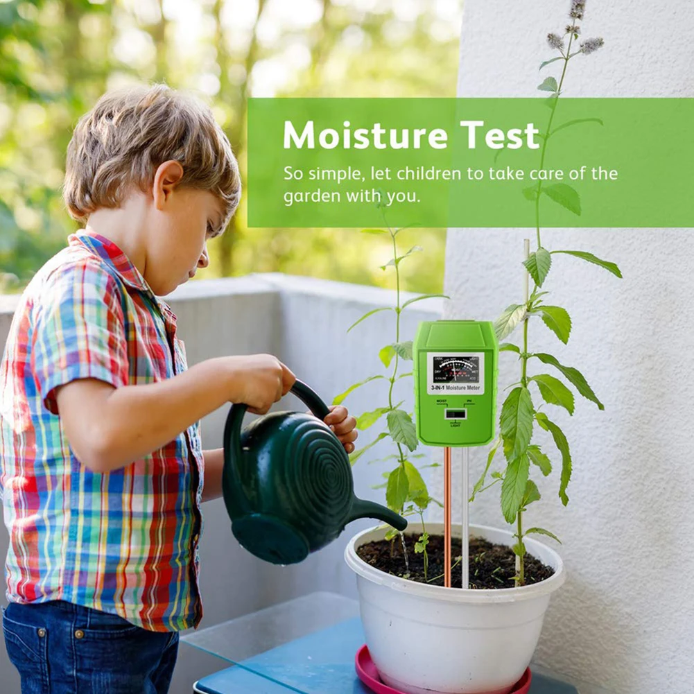 

3 In 1 Easy Use Digital Soil Moisture Meter Portable Home ABS Measurement Sunlight PH Tester Battery Free Acidity Garden Tools