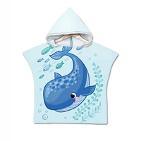 new marine animal world children hooded cloak beach towel cartoon printed microfiber baby boys girls swimming bath towel grinch