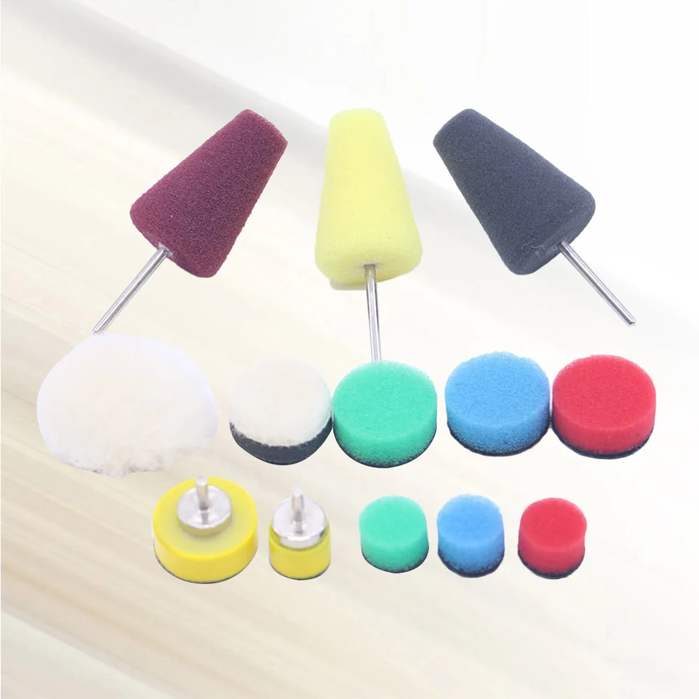 

13 in 1 0.5-1 inch Waxing Sponge Wheel Set Detailing Polishing Buffer Sponge Pads for Car
