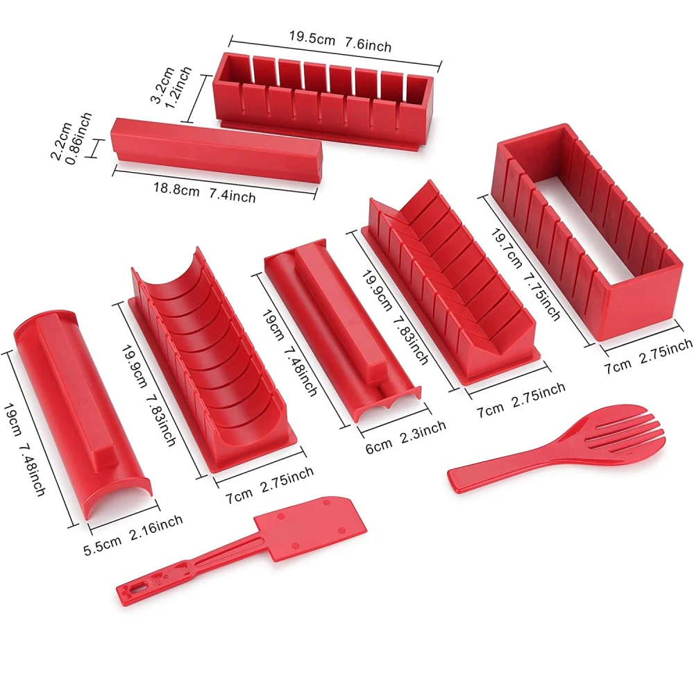 MLIA DIY 10pcs Sushi Maker Rice Mold High Quality Japanese Ball Cake Roll Multifunctional Mould Making Tools | Дом и сад