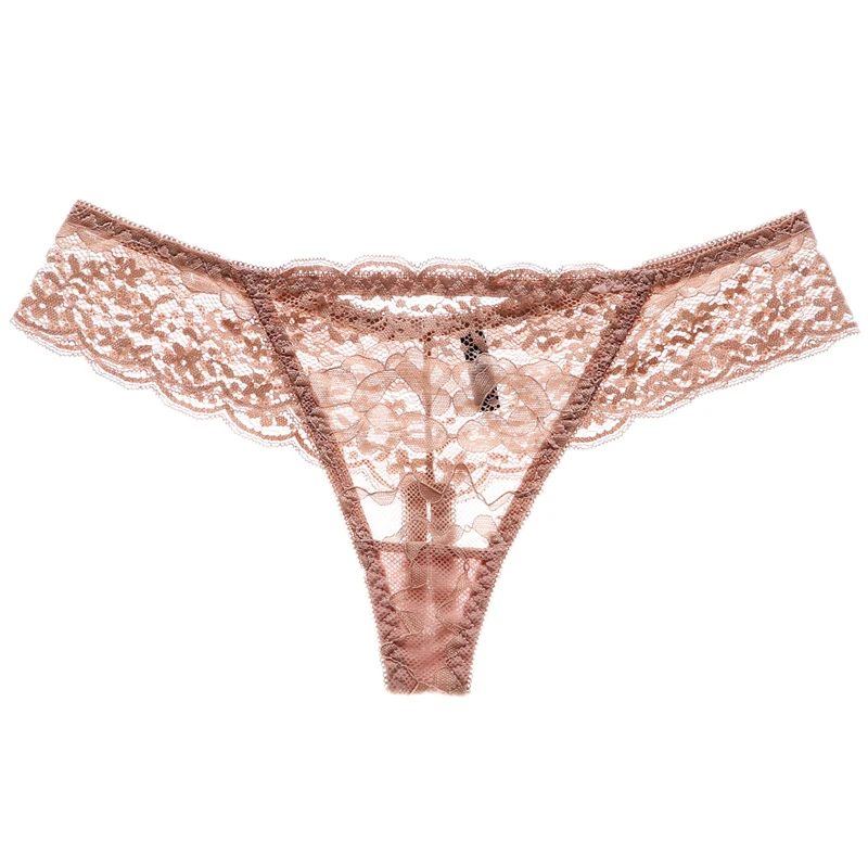 

Sexy lace thong transparent ladies underwear seamless lingerie Women's thong temptation sexy T-pants string femme sexy 3pcs