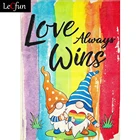 Набор для алмазной живописи LeCfun 5D для взрослых, любовь, гном, Алмазные точки, кристалл, драгоценный камень, искусство сделай сам, радуга, красочная мультяшная картина, подарок