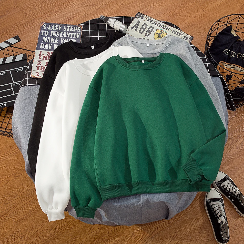 

Basic Hoodies for Women Streetwear Female Spring Autumn Solid Colour Hoodie Casual Crewneck Sweatshirt Hip Hop Tops Sudaderas