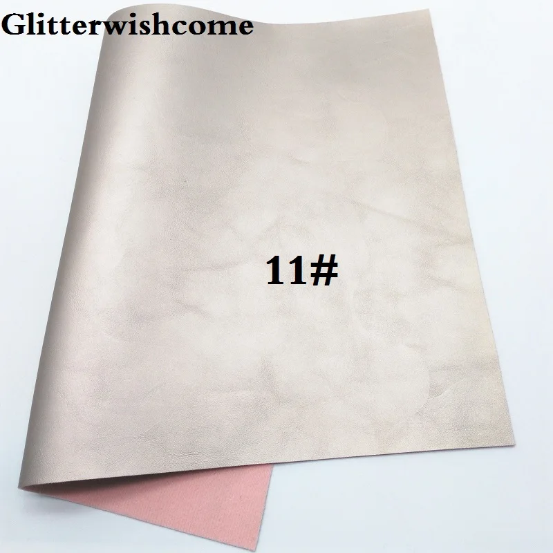 11 Glitterwishcome 30X134 см мини рулон синтетическая кожа, Флуо металлик гладкая кожа ткань винил для луков, GM015A - Цвет: 11