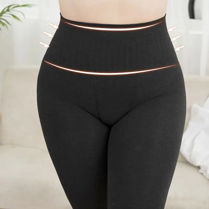 6XL Plus Size Stirrup Leggings for Women - High Waist Cotton Skinny Pant for Autumn Winter - Casual, Warm, Stretch Seamless Legging image 3