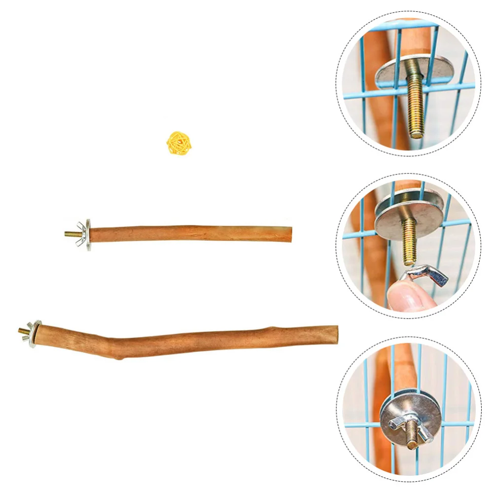 

1Set Wooden Bird Training Rack Parrot Stand Platform Bird Cage Accessory Khaki