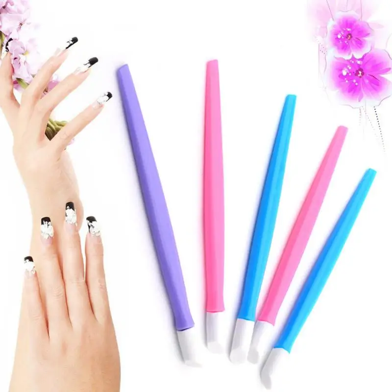 

1pc nail art orange wood stick cuticle pusher removable pedicure manicure tool