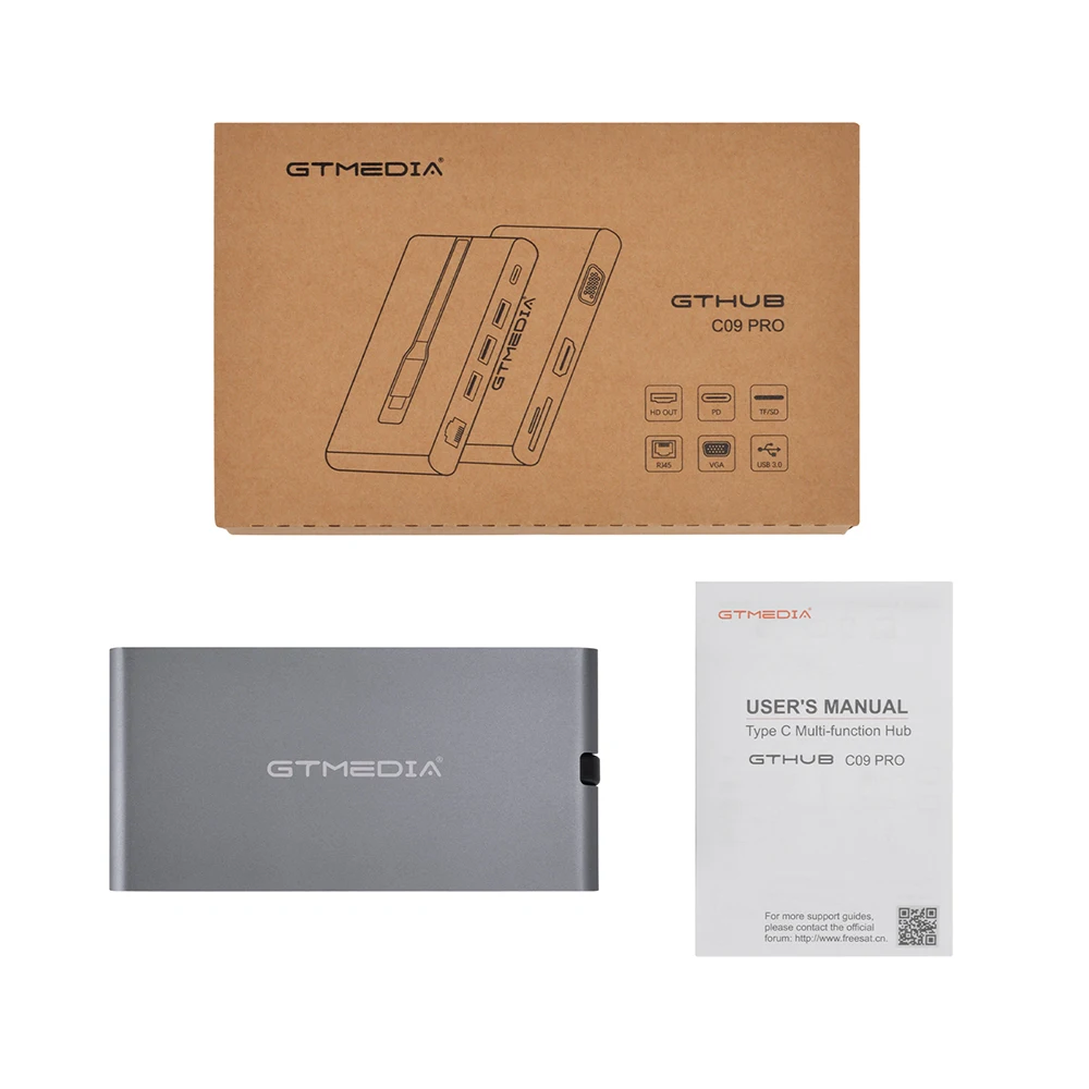 Адаптер GTMEDIA C09 Pro USB C 9 в 1 к 3 0 USB2.0A HDMI-совместимая док-станция для MacBook устройств Type-C