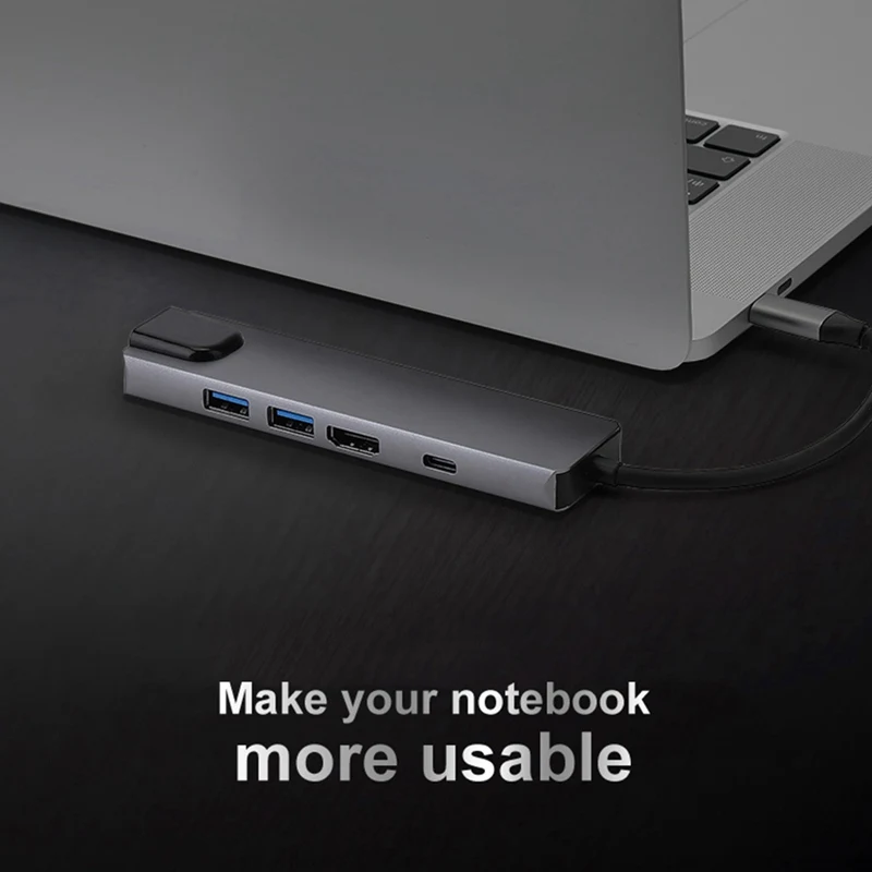 5 in 1 type c hub usb c to hdmi usb3 0 lan ethernet docking station usb c hub adapter pd fast charging for macbook usa stock free global shipping