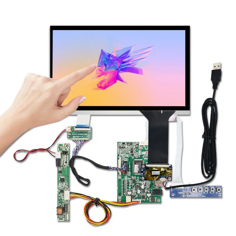 Wisecoco 10,1 дюймов 1280*720 TFT ЖК-экран 750 нит DJ101IA-07A 40 контактов+ Емкостный Сенсорный VGA HDMI LVDS плата контроллера - Цвет: Full Set