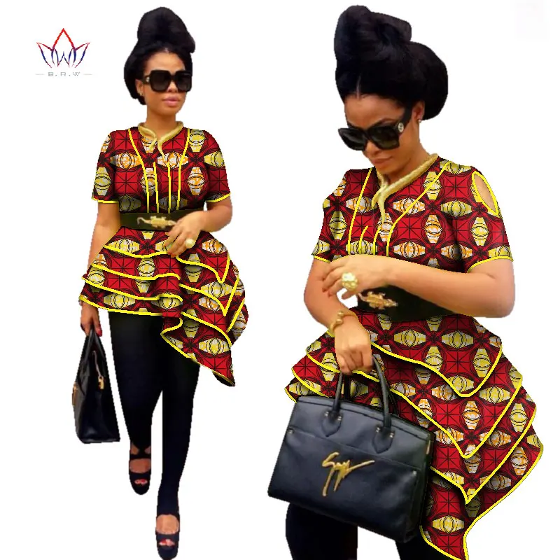 BRW Africa Style Women Modern Fashions Womens Tops Dashiki African Print Tops Shirt Plus Size M-6XL Women Clothing WY2576 - Цвет: 6