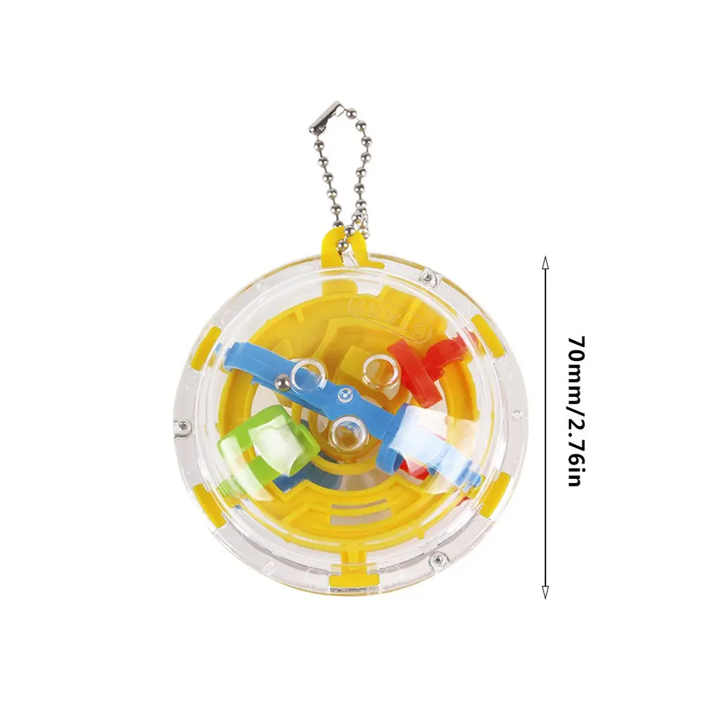 

36 Barriers Mini 3D Spherical Labyrinth Magic Maze Ball Puzzle Toy Keyring Chain Rotating Kid Toys Key Chain