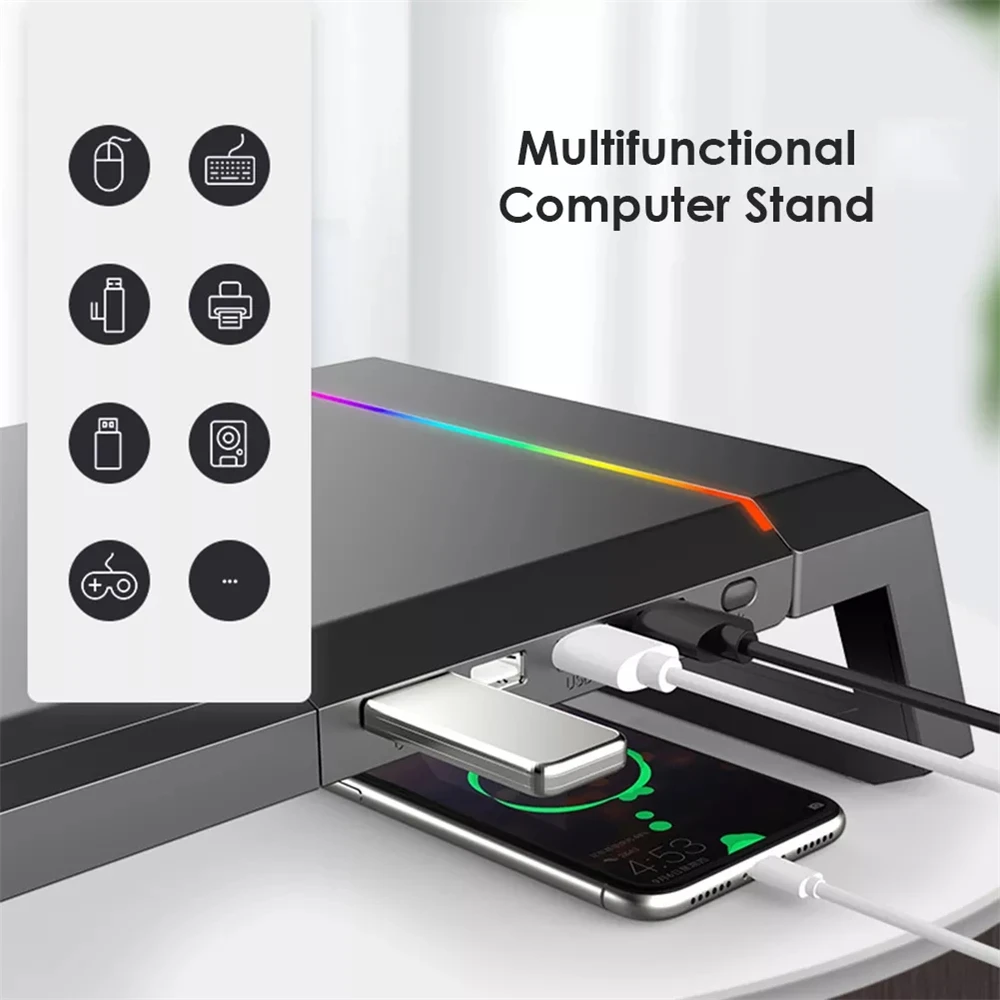 

Подставка для монитора компьютера, 4 порта USB, 2.0 портов