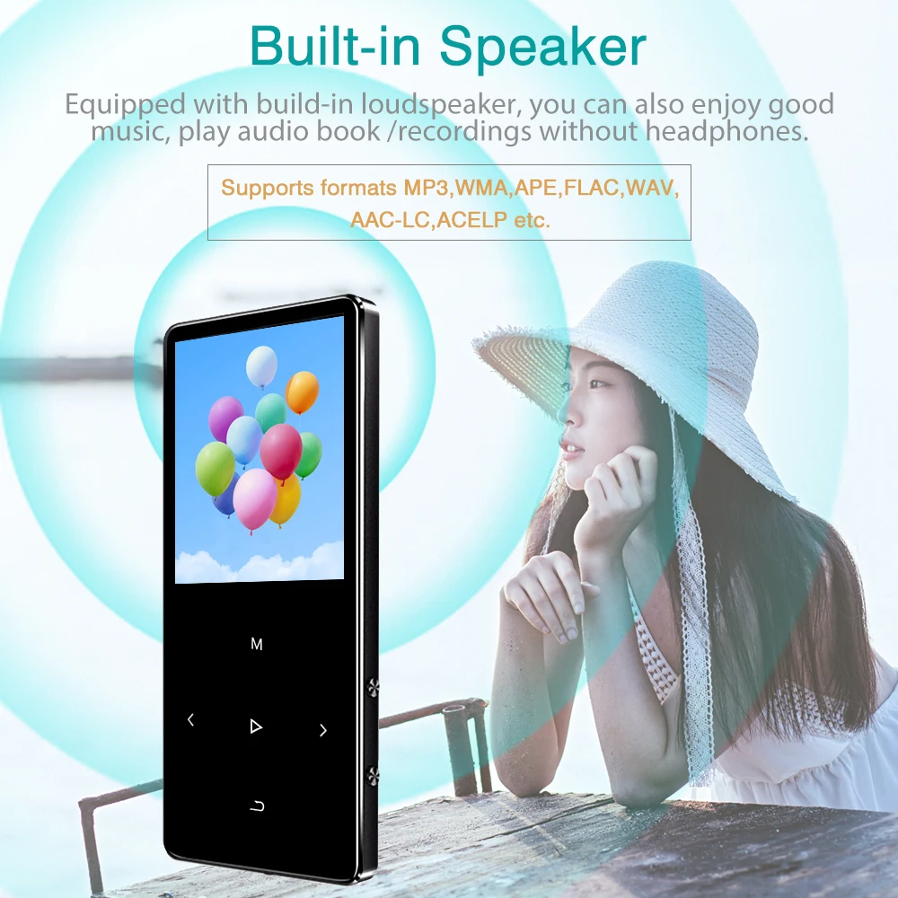 REDANT MP3 плеер Bluetooth hifi без потерь миниатюрный проигрыватель с fm радио наушники