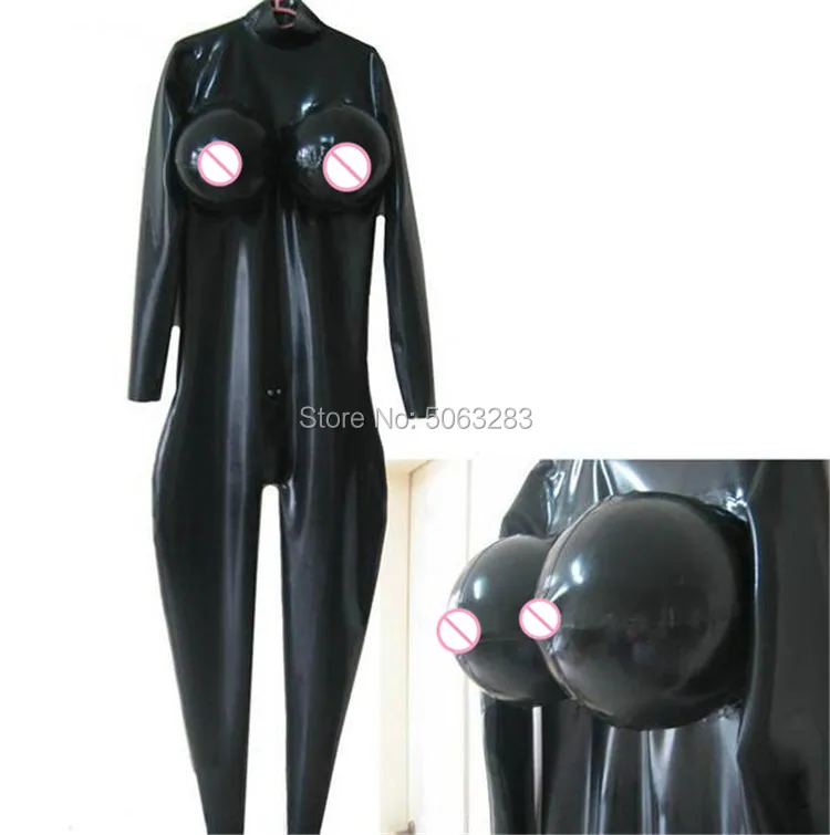 Мужской латексный костюм с надувным нагрудным крестиком |