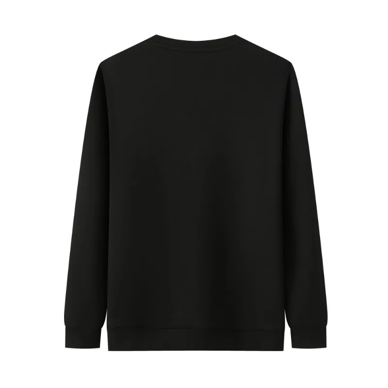 

New men's fattening plus size black round neck printed sweater for autumn 2020