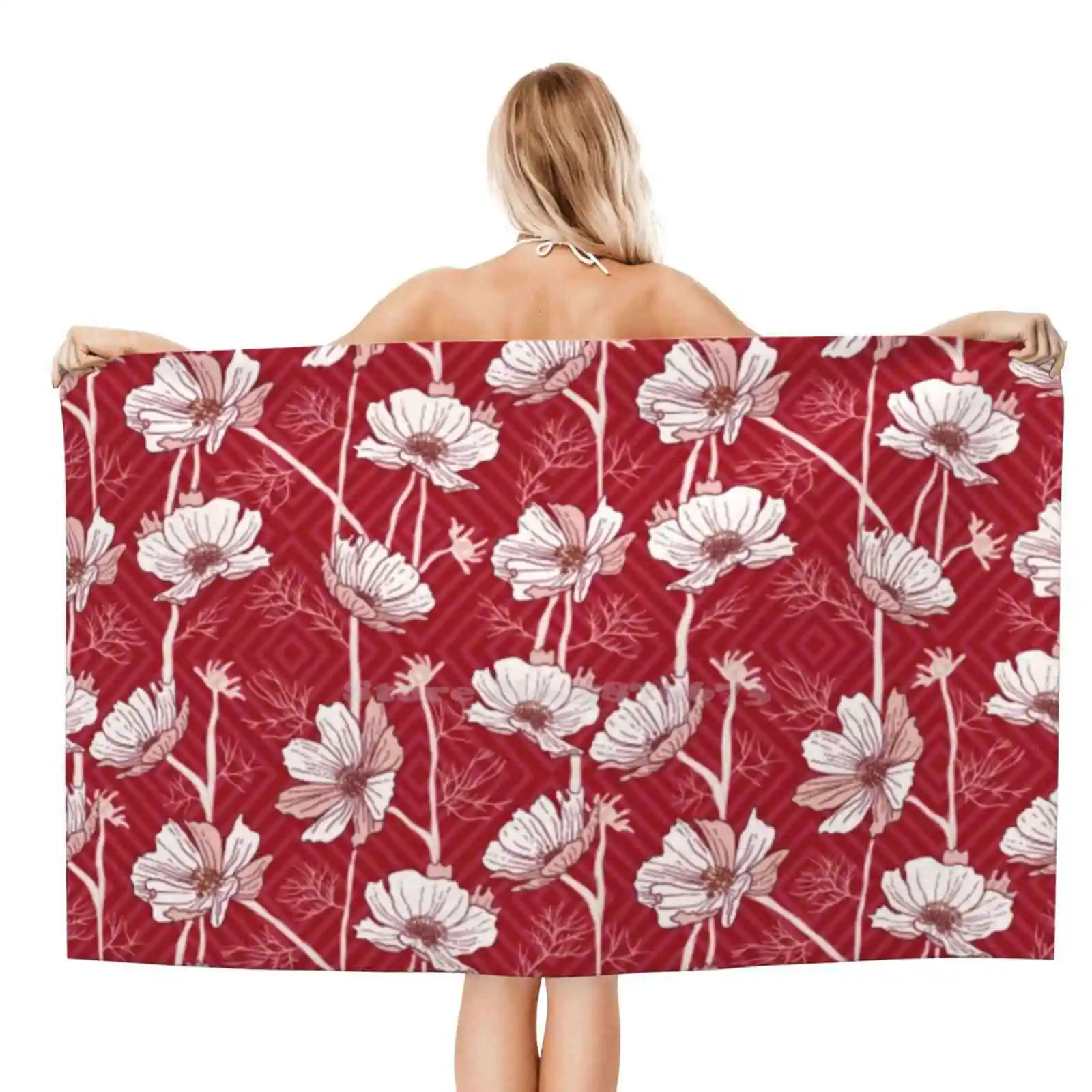 Мягкие полотенца с белыми цветами для ванной комнаты бассейна школы путешествий