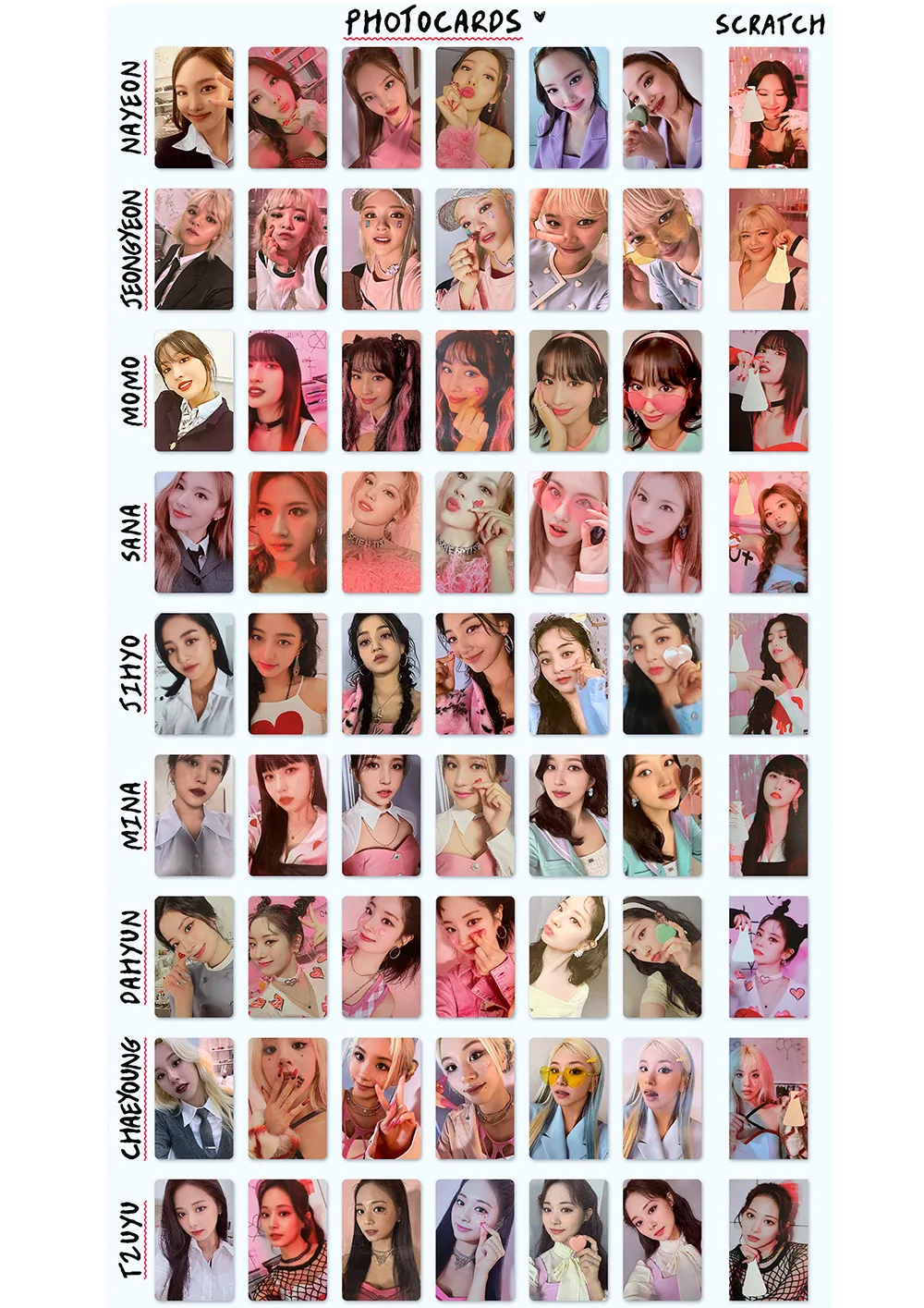 7 шт./компл. Kpop два раза фотокарточки новый альбом Формула любви O + T3 один член |
