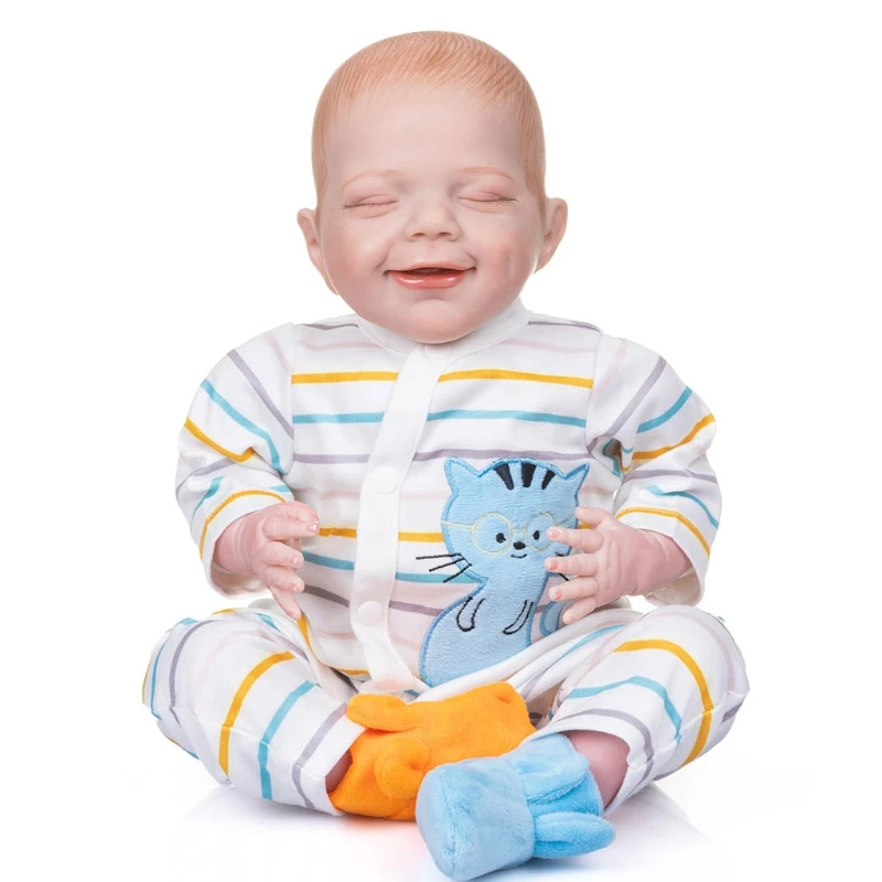 

20" Realistic Baby Reborns Doll Sleeping Newborn Toy with Hand-drawing Hair