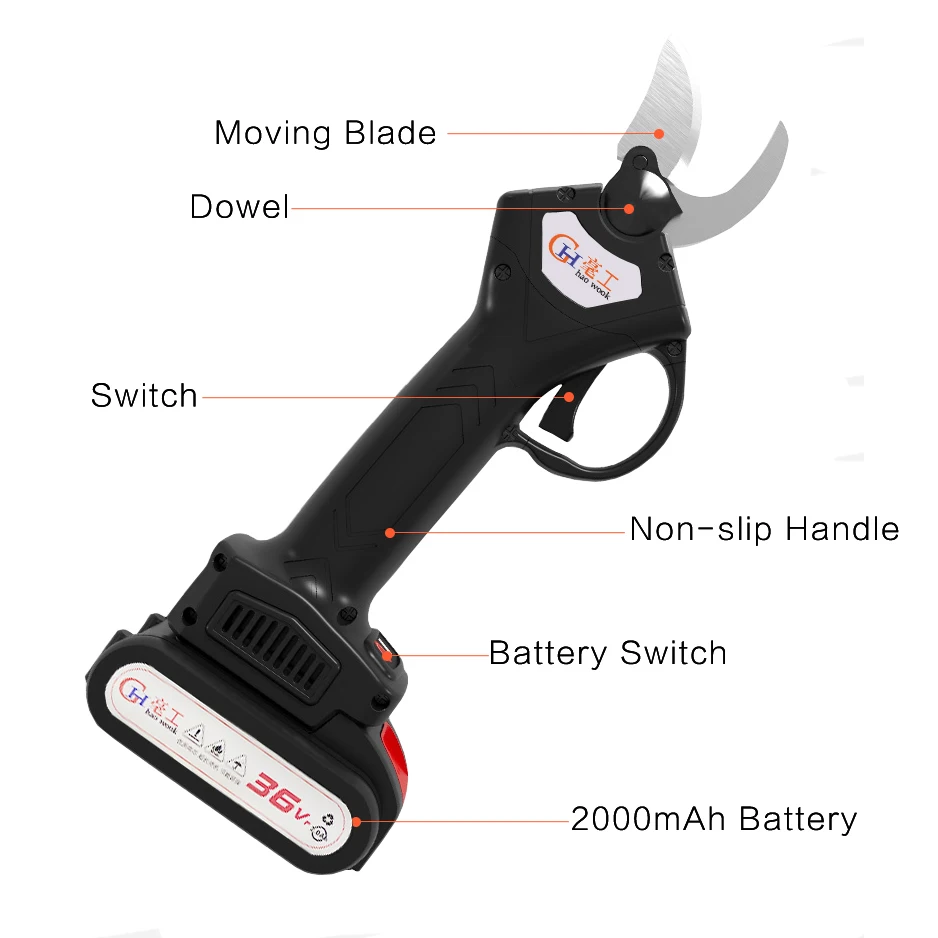 36VF 600 Вт 2000 мАч беспроводной электрический перезаряжаемый секатор ножницы для