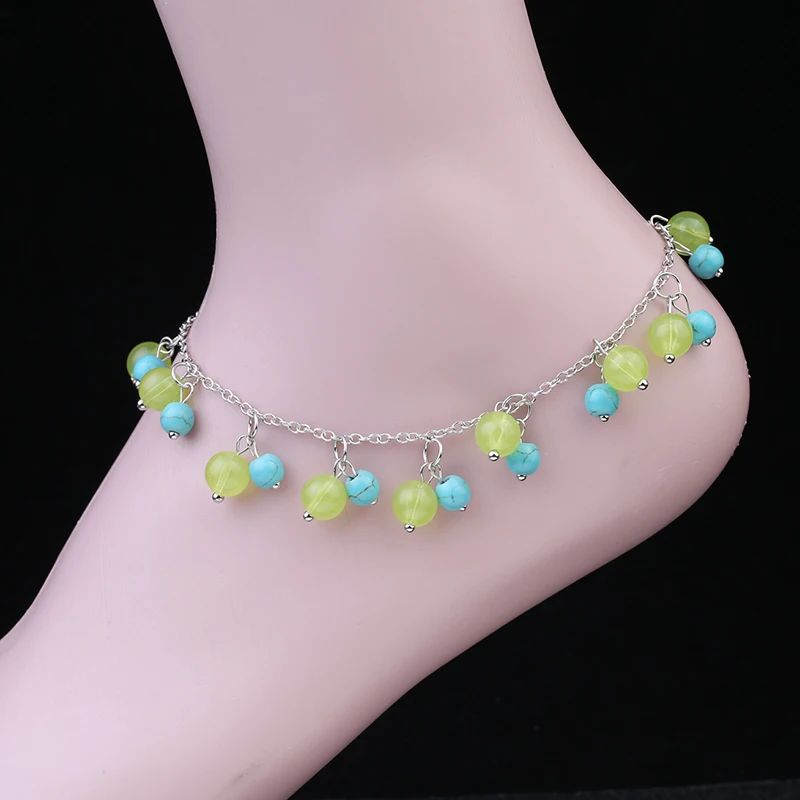 Женский браслет на ногу летняя бижутерия в богемном стиле с искусственной