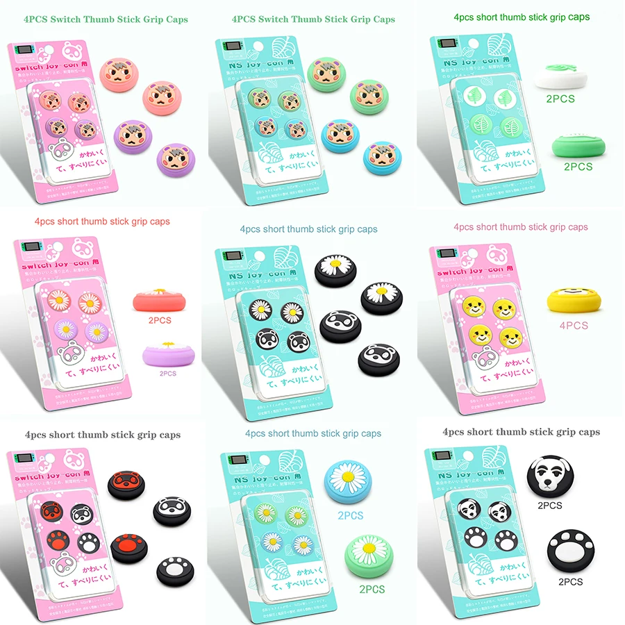 Cute Controller Thumb Grip Cap For Nintendo Switch Joystick Button Cover Pink Joy Con Button Cases Switch Lite Mini Accessories