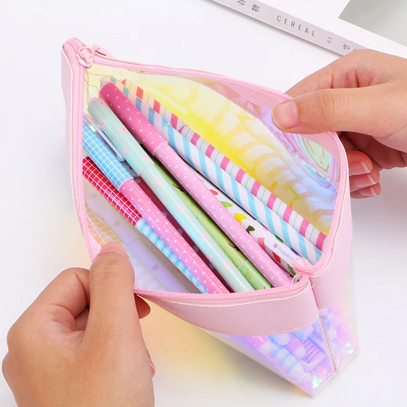 Чехол для карандашей с лазерным рисунком простой Дамский пенал в форме сердца