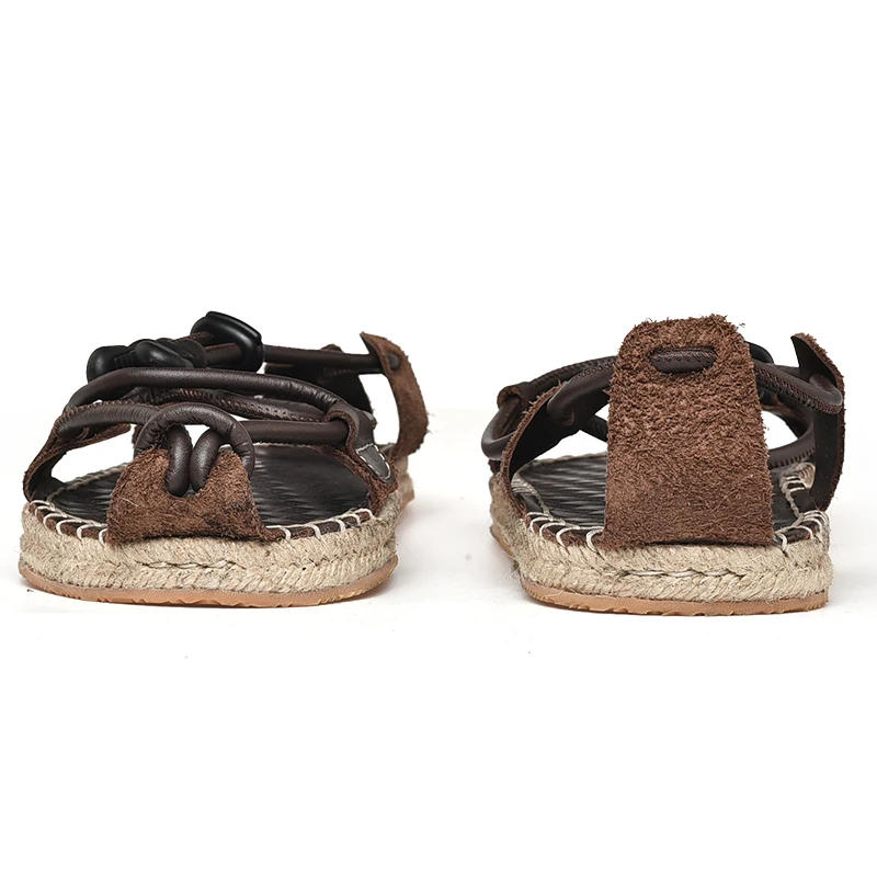 Сандалии мужские из натуральной кожи Нескользящие удобные пляжные шлепанцы