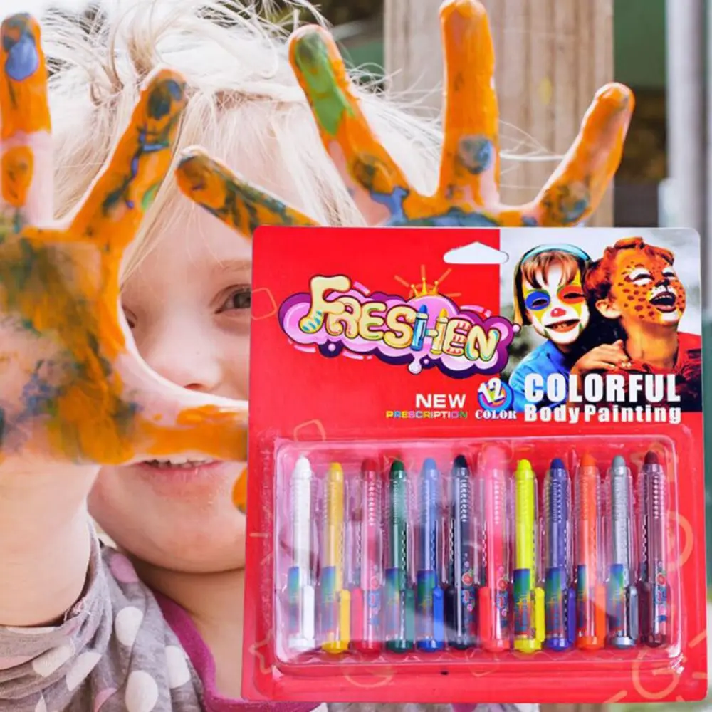 12 цветов/коробка новинка краска для тела палочка модная временная татуировка