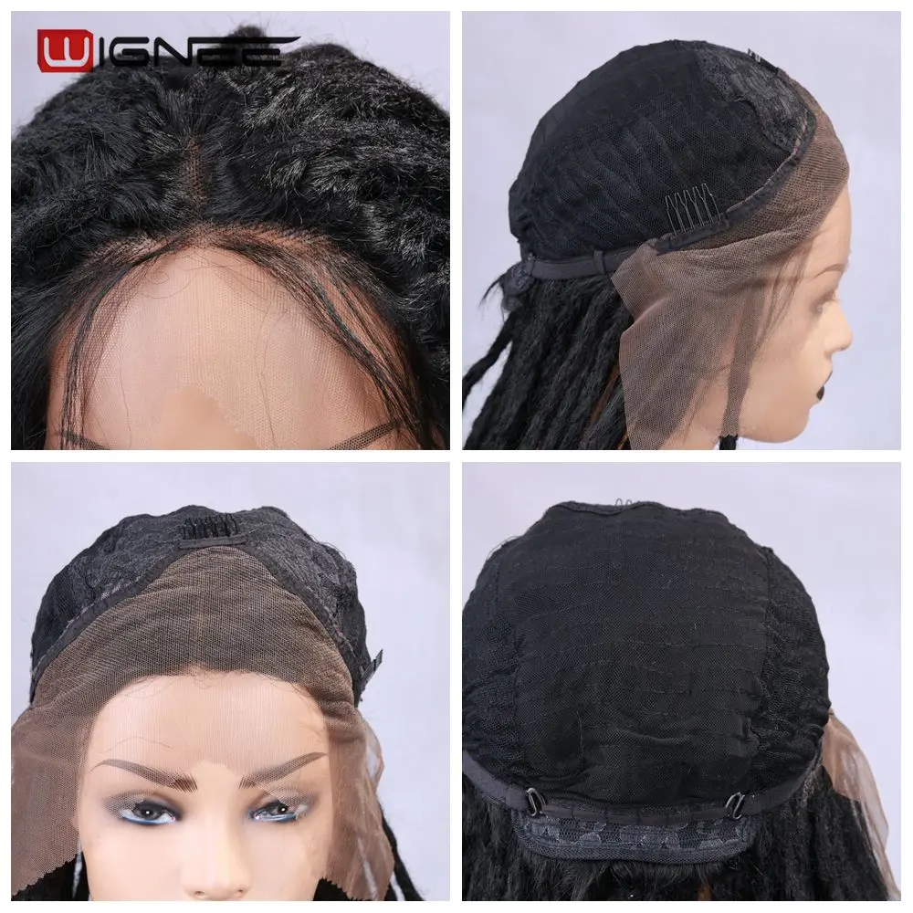 

Wignee Black Dreadlock Synthetic Wig Dirty Braided Headgear Lace Front Wigs Braiding Crochet For Black Women Hand-woven Wigs