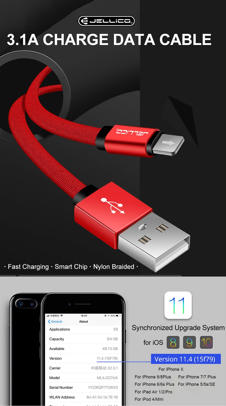 Jellico 1 м Micro Lightning type C USB кабель для быстрой зарядки для iPhone Xiaomi huawei кабель для передачи данных для мобильного телефона для usb type-C