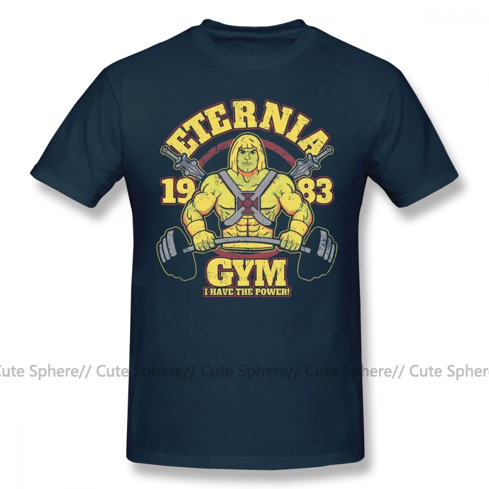 Skeletor футболка Eternia Gym Футболка мужская Милая футболка 100 хлопок короткий рукав лето 4xl Футболка с принтом - Цвет: Navy Blue