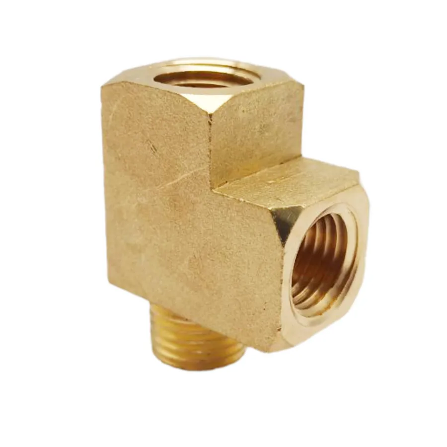 2шт × Автомобильная твердая латунная уличная труба тройник 1/4 &quotNPT Male X 1/4" NPT Two
