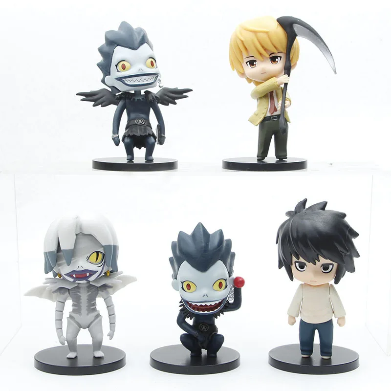 

10cm 5pcs Death Note Aurora Deathnote Ryuuku Light Yagami Ryuk Action figure toys collection doll Christmas gift no box