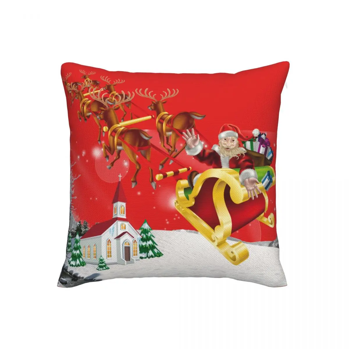 

Elk Living Room Decoration Santa Claus Pillow Covers Decorative Christmas Christmas Cushion Cover Pilot Pillows Sofa Home Garden