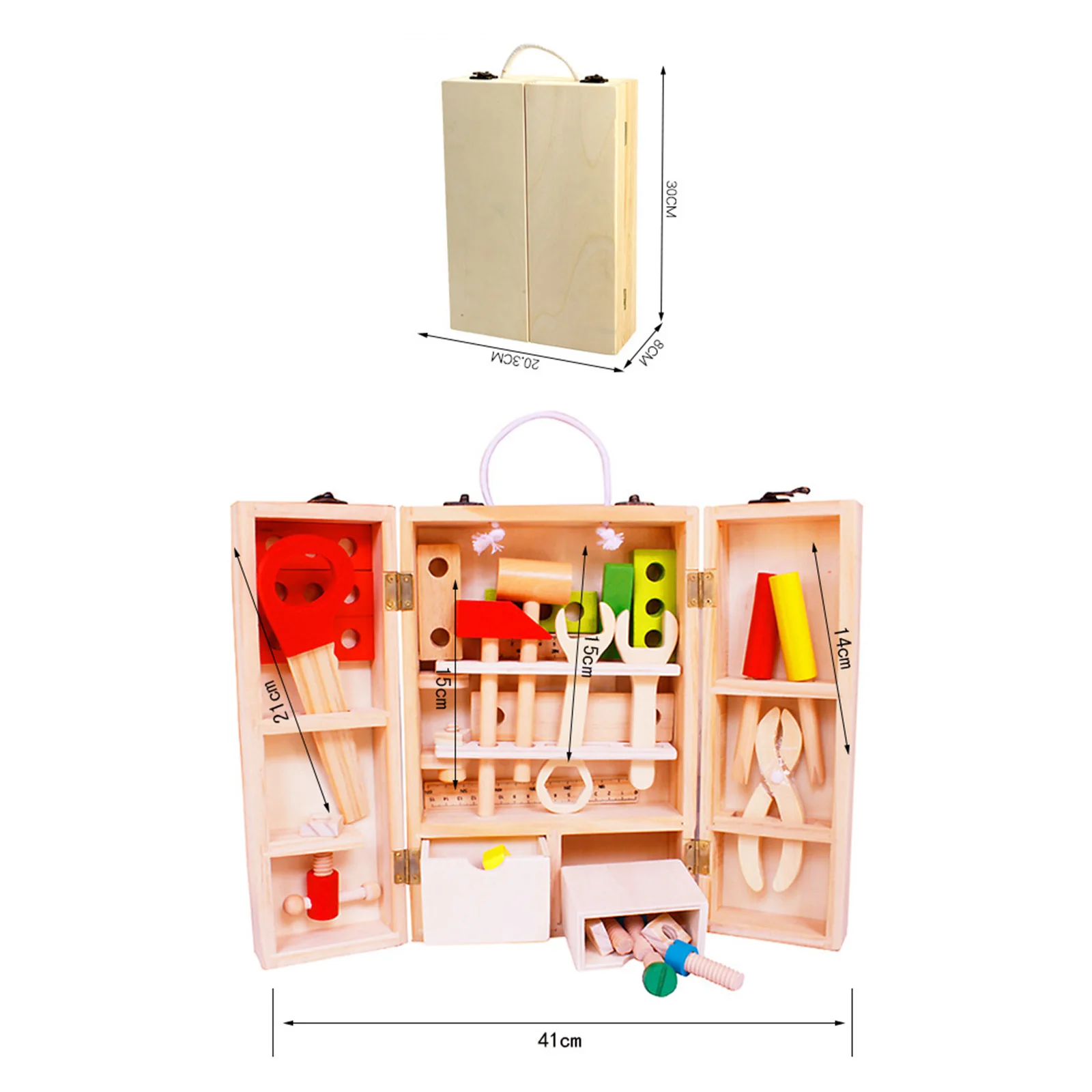 

Children Construction Toy DIY Simulation Box Wooden Tool Set Child Maintenance Management Tool Box Toy Boy Play House Puzzle Kit