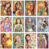 diy religion beautiful woman style square diamond painting colorful handmade cross stitch embroidery mosaic home room wall decor