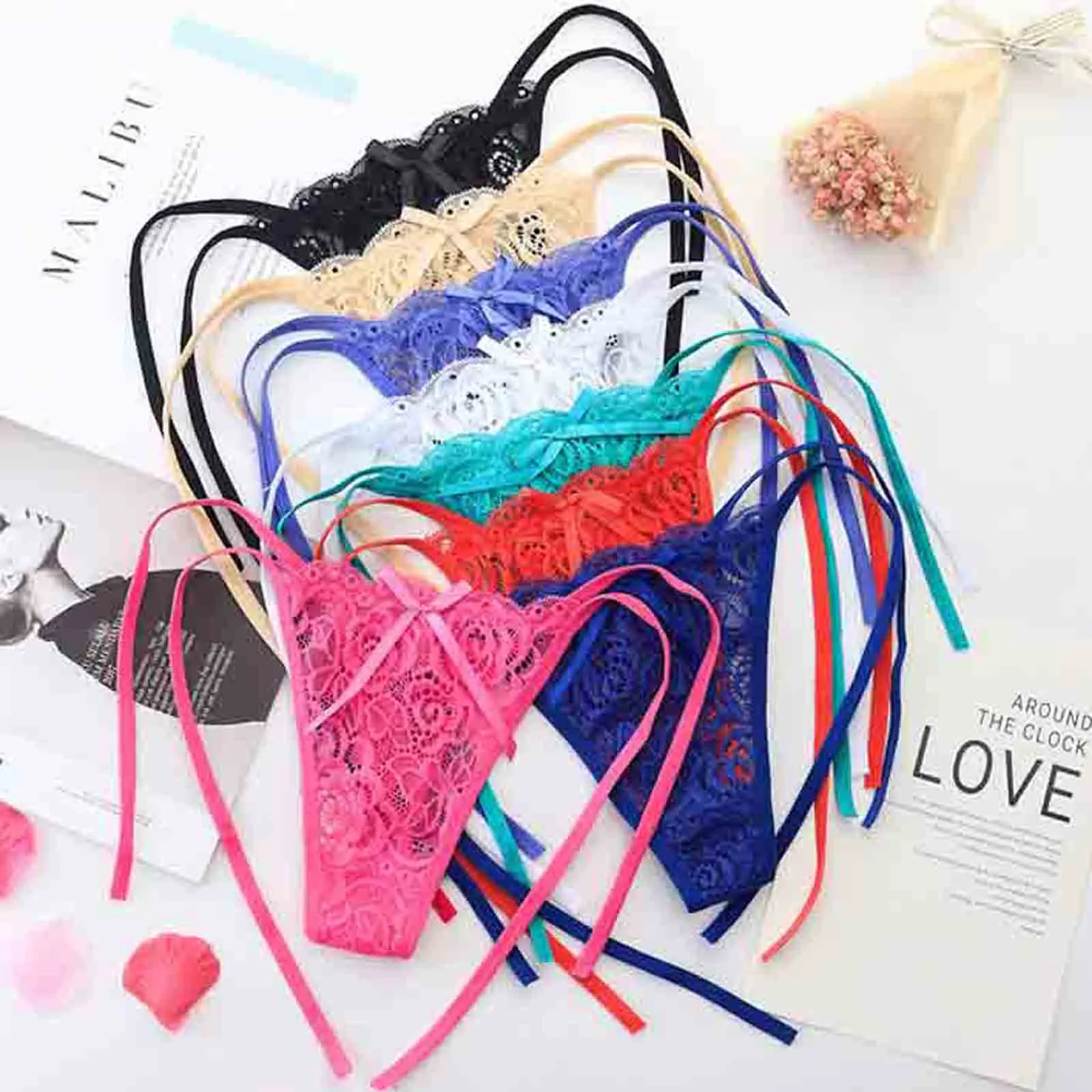 

Women's Underwear Sexy G-string Briefs Lace Strappy Panties Lingerie Temptation Thongs Erotic Female T String c4