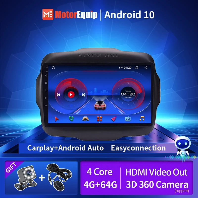 

Autoradio For Jeep Renegade 2014 2015 2016-2018 2din Car Radio Android 10.0 Multimedia Player GPS Navigation Car Video Player