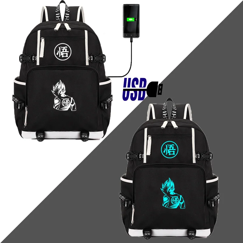 Style C3 IMIDO Dragon Ball Z рюкзаки светящиеся студентов мультфильм зарядка через usb плечи рюкзак черный дышащий обратно в школу сумка - Цвет: Style C3