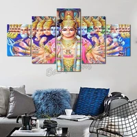5 pieces canvas painting avalokitesvara picture printing waterproof ink painting modern home living room decoration painting